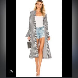 L’Academic Black and white striped Duster NWT Sold out